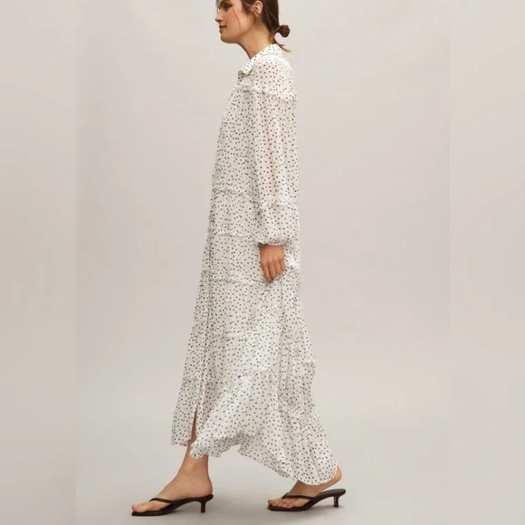 Anthropologie Long-Sleeve Smocked Tiered Maxi Dress - Picture 11 of 14